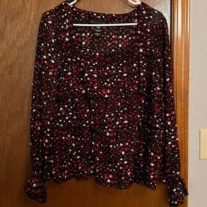 Women apostrophe top very dress black with red and white dots